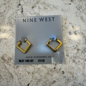 Nine West Square hoops gold plated